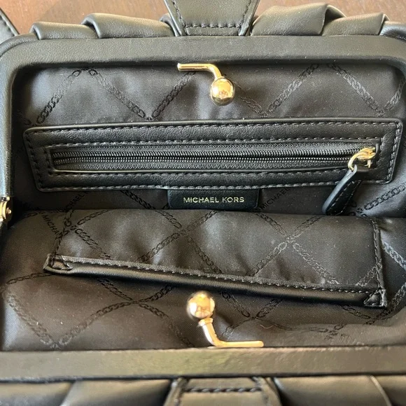 Michael Kors Logo Metal Ruched Clutch - Picture 7 of 15